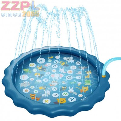 Sprinkler Pad Splash Play Mat Inflatable Water Splash Mat with Letter Printing