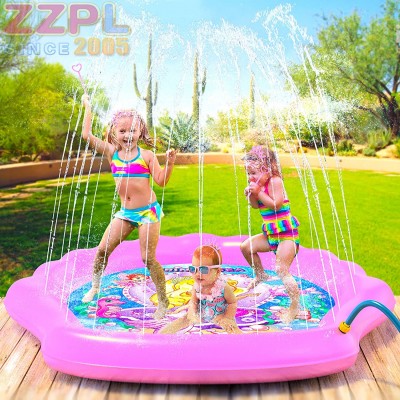 PVC Seashell Inflatable Water Sprinkler and Splash Play Mat for Kids